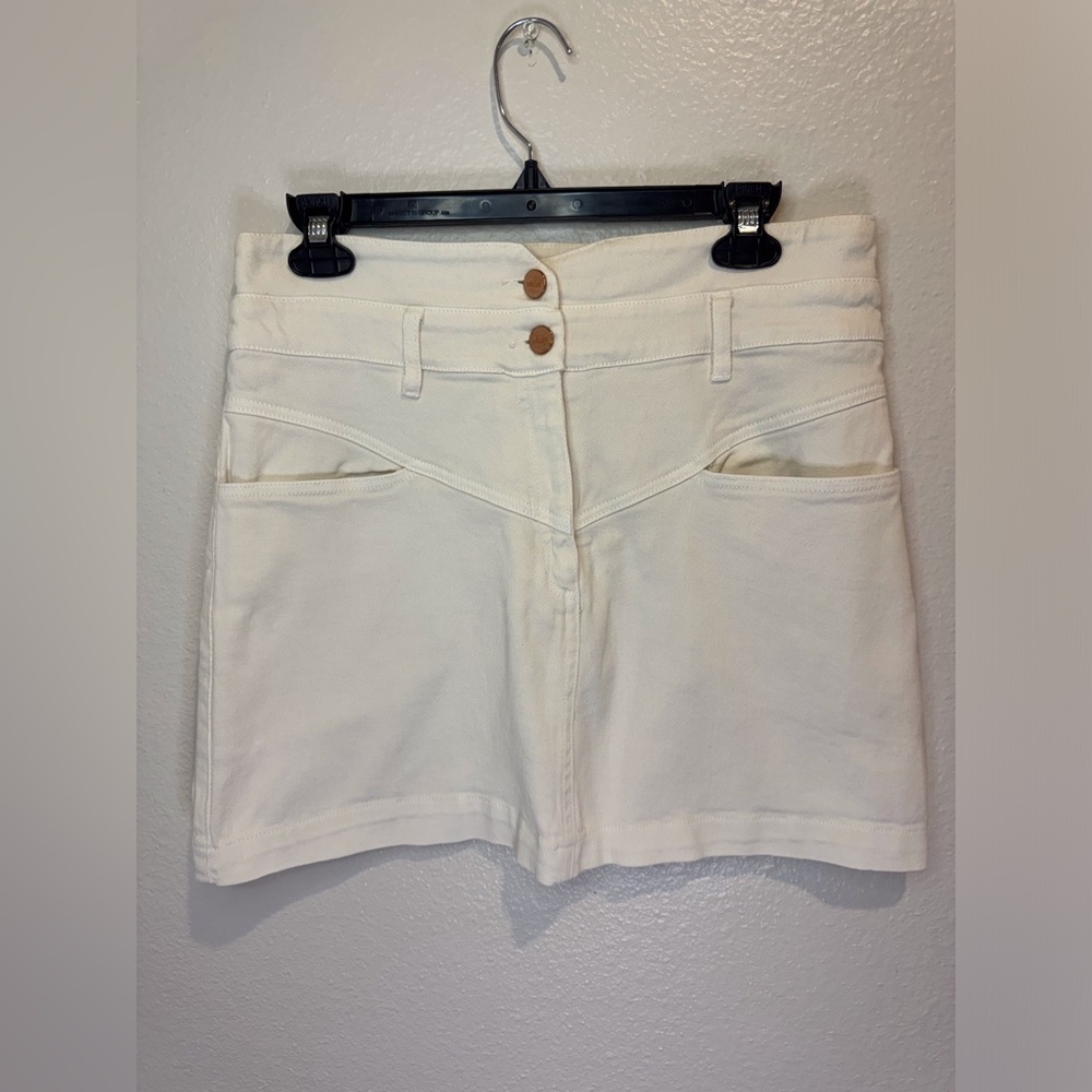 Deluc‎ Women’s Marion White Mini Skirt Size L.